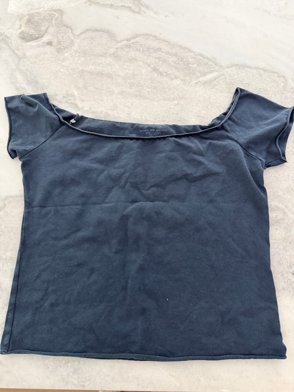 Brandy Melville Blue Bonnie Off-The-Shoulder Top